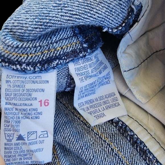 Tommy Hilfiger sz 16 wide leg Trouser pants denim jeans 6 pocket - Picture 4 of 9